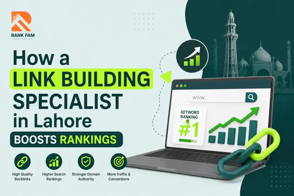 Professional link building specialist in Lahore helping businesses improve Google rankings with quality backlinks.